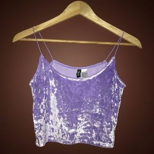 Velvet lilac crop top